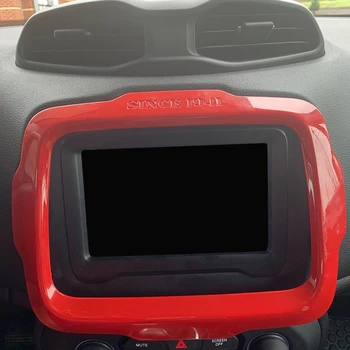 ABS Bord Masina DVD Player cu GPS Cadru Capac capitonat pentru Jeep Renegade-2017 Roșu