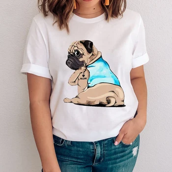 Femeile Grafic Labă de Câine de Desene animate Drăguț Primavara Toamna Animal 90 Haine Doamna Teuri de Imprimare Topuri de Îmbrăcăminte de sex Feminin Tricou T-Shirt