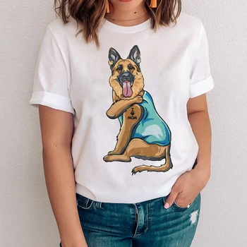 Femeile Grafic Labă de Câine de Desene animate Drăguț Primavara Toamna Animal 90 Haine Doamna Teuri de Imprimare Topuri de Îmbrăcăminte de sex Feminin Tricou T-Shirt