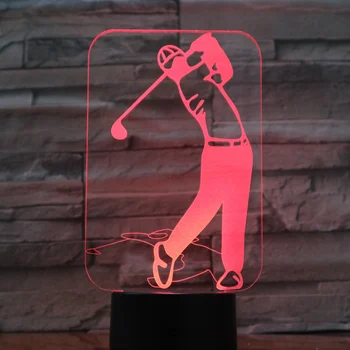 Copii Lumina de Noapte Led Sport Jucător de Golf Figura Cameră Lampă Decorativă pentru Ziua Adult Idee de Cadou Copii, Masă de Noapte, Lampă 3d
