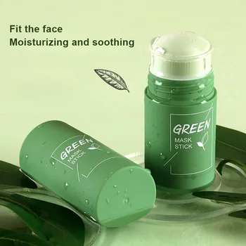 Curățare Masca Faciala Stick Ceai Verde Vinete Ulei de Control Porilor Contracție de Îndepărtare Coș de Hidratare Masca de Noroi HJL201
