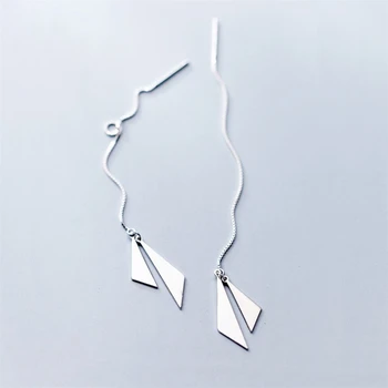 Singura Amintire Geometrice Triunghi Ciucure Lung Ureche Sârmă de Argint 925 de Moda de sex Feminin Legăna Cercei SEA670
