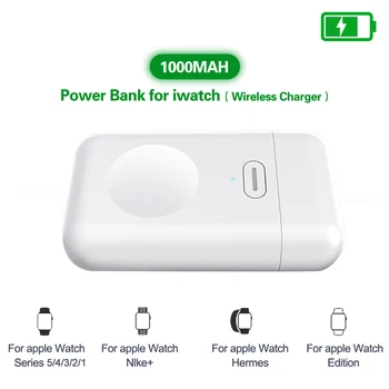 1000mAh Mini-Banca de Putere Pentru am ceas 1 2 3 4 5 6 Magnetic Wireless Incarcator Powerbank Acumulator Extern Pentru Apple Watch Seria 5