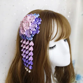 Produs Original și de vânt de gradient de flori hortensie anvelope praf violet wisteria accesorii de par cu hanfu kimono studio