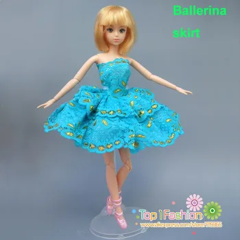 Transport gratuit 5sets/lot lucrate Manual moda rochie scurta Pentru Papusa Barbie rochie fetita ziua de anul nou cadou pentru copii