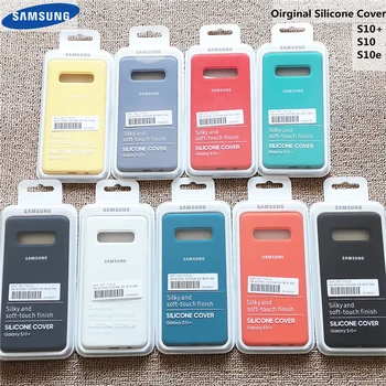 Samsung S10 Plus Caz Lichid de Silicon Cover Pentru Galaxy S10+ S10 S10E Lite Silky Soft-touch Full Cu Cutie de Protecție