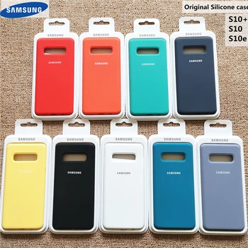 Samsung S10 Plus Caz Lichid de Silicon Cover Pentru Galaxy S10+ S10 S10E Lite Silky Soft-touch Full Cu Cutie de Protecție