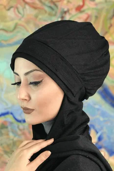 Yeni Moda 2021 Hijab Kadın Müslüman Başörtüsü Islami Kıyafet Eşarp Fular Os Mavi Beyaz Yeșil Sarı Siyah Renkli Tokalı Bere Şal