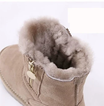 Cizme de zapada pentru Femei Pantofi pentru Femei 2020 Iarna Cizme de Blana Turma Fermoar Scurt de Pluș Pantofi Platforma Cald Australia cu Blană Cizme