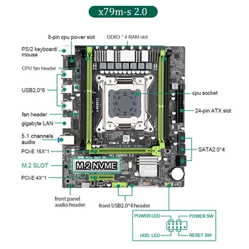 JINGSHA X79 m-s 2.0 chipset placa de baza combo-uri E5 1650 Procesor M-ATX nvme interfață M. 2
