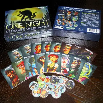 One Night Ultimate Werewolf alien jocuri varcolaci Prieten de Familie educaționale interactive jucărie versiunea în limba engleză Joc de Cărți