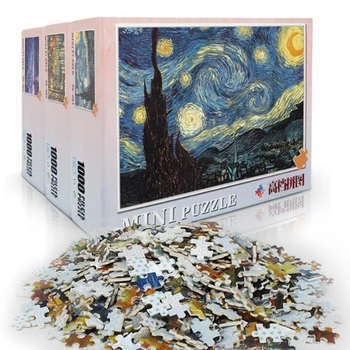 Mini Puzzle 1000 Piese Puzzle Peisaj pentru Adulți Lume Faimoasa Pictura Puzzle-uri Jocuri pentru Copii Jucarii