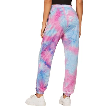 Plus Dimensiune Neon Tie Dye Joggeri Înaltă Talie Pantaloni Largi Lungi Femei Pantaloni De Trening Pantaloni Largi 2020 Toamna Iarna Haine Streetwear