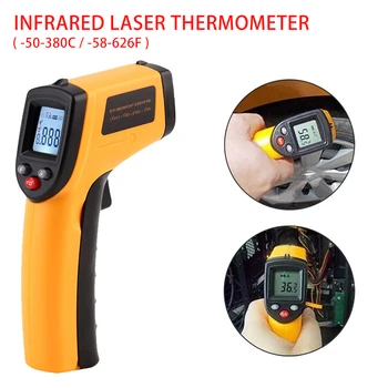 Non-Contact Temperatura Metru Pirometru IR Laser Punct Pistol Digital cu Infraroșu Termometru Portabil GM320 -50-exterioara 380c / -58-626F