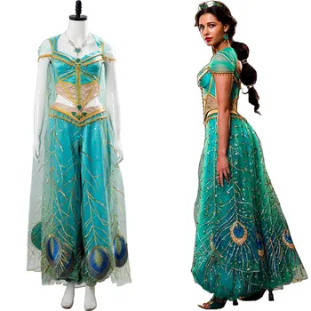 2020 Filmul Aladdin Printesa cosplay Jasmine Costum Naomi Scott Cosplay Jasmine Dress Rochie Femei Fete