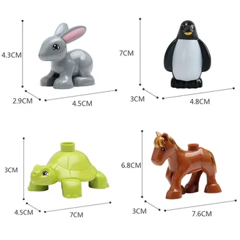 Kitoz Mega Dimensiune Ferma Zoo Ocean Animale de Companie in Miniatura Bloc Figura Jucărie pentru Copii Copil caramida Compatibil cu Duplo