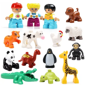 Kitoz Mega Dimensiune Ferma Zoo Ocean Animale de Companie in Miniatura Bloc Figura Jucărie pentru Copii Copil caramida Compatibil cu Duplo