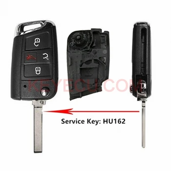 KEYECU Flip sistemului de acces fără cheie de la Distanță Cheie Shell Caz 4 Buton pentru Volkswagen Atlas 2018-2020 NBGFS12A01 MQB P/N: 5G6 959 752 AC HU162 Lama