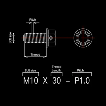Titan Ti Banjo Bolt M10 x 1.0 1.25 Pas 25mm 30mm Fir Pentru Brembo Single/Dual Brake Line