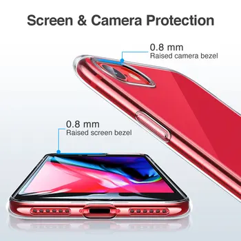 VSH Clar Silicon de Caz Pentru 2020 iPhone SE 2nd Gen 8 7 Plus/11 11 Pro Max/X XS XR Placare Cadru Luminos Metal Lucios Caz de Telefon