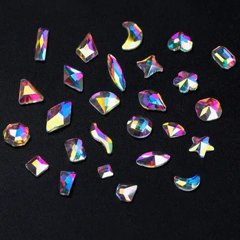 HNUIX 30buc Crystal AB Lacrimă Unghiile Cristale Pietre în Formă de Picătură Spate Plat Pietre De Sticlă 3D Design Unghii Decoratiuni de Arta