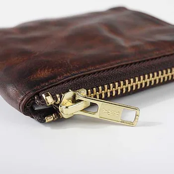 AETOO din piele lucrate Manual zero portofel vintage plisata men scurt portofel cu fermoar, monedă mică pungă