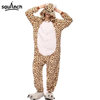 Leopard Kigurumis Maro Pantera Onesie Femei Adulte Fata De Pijama Desene Animate Animale Amuzante Petrecere De Carnaval Costum De Iarnă Moale Sleepwear