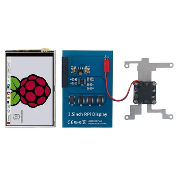 Raspberry Pi 4 Touch Screen Display de 3.5 Inch 480x320 SPI 5 50FPS LCD cu Răcire Ventilator Radiator pentru Raspberry Pi 4 Model B/3B+/3B