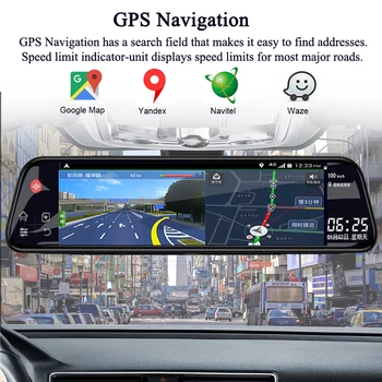 WHEXUNE 12 inch 4G Dvr-uri Auto ADAS Android 8.1 Dash Cam Camera de Navigare GPS FHD 1080P Dual Lens Recorder Video Registrator Dashcam
