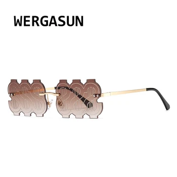 WERGASUN 2020 Epocă ochelari de Soare pentru Femei Brand de Lux fără ramă de ochelari de Soare Barbati Clasic Retro Punk UV400 Ochelari oculos de sol