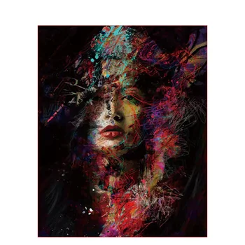 Imagine Figura Picturi În Ulei De Numere De Femeie Colorat Vopsele Acrilice Pentru Adulți Desen HandPainted Acasă Decorare Perete