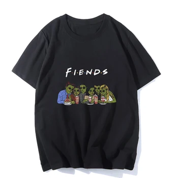 Groază Prietenii de Halloween tricou Barbati Femei Personaje de Groază Moda Topuri de Bumbac Maneca Scurta Unisex T-Shirt Camiseta Masculina