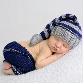 Nou 1 buc Nou-născut Băieți Fete Croșetat Tricot Moale Costum Fotografie Fotografie Prop Utilaje