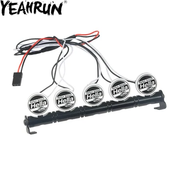 YEAHRUN 5 LED-Acoperis Metalic de Lumină la fața LOCULUI Bar Pentru SCX10 D90 TRX-4 Wraith 1/10 RC Rock Crawler