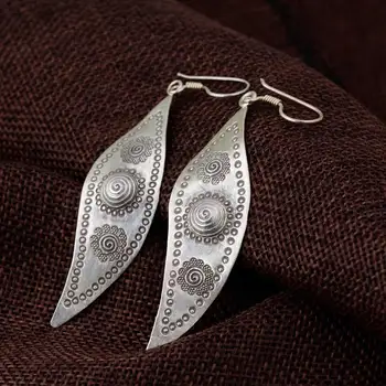 FNJ Argint 925 Cercei Floare pentru Femei Bijuterii de Moda Noua Frunza S925 Argint boucle d'oreille Picătură Cercei