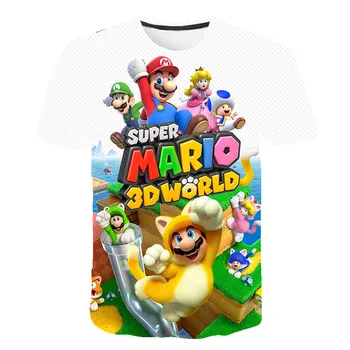 De Vară 2020 Amuzante Imprimate 3D Mario pentru Copii T-shirt cu maneci Scurte pentru Copii Desene animate băiat/fată T-shirt Îmbrăcăminte Costum Copii Tees