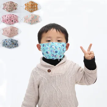 3pcs Copii Bumbac Imprimare Gura Masca 3D Reutilizabile Anti-Poluare Acoperi elastice clema de Respirație Masti de Fata pentru fete băiat