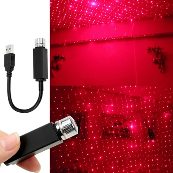 Universal USB cu LED Star Proiector Neon Atmosfera Ambientala Lampa Acoperiș Masina Lumina de Interior 5 cumparatori