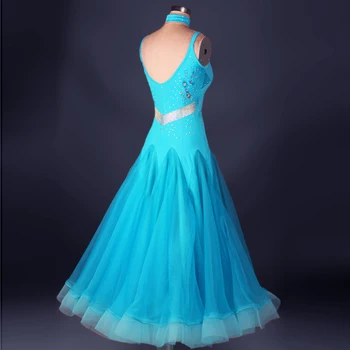 Leagăn mare Lux stras standard de bal rochie albastru/galben/rosu vals dans modern costum de performanță rochie de concurență
