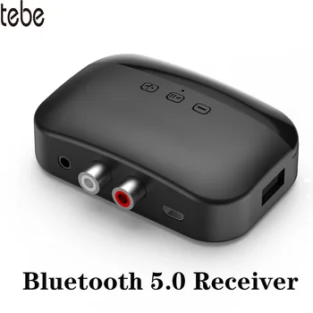 Tebe Bluetooth 5.0 Receptor Audio 3.5 mm RCA Stereo Suport TF Card NFC Adaptor Wireless pentru TV Telefon Amplificator Auto Handsfree