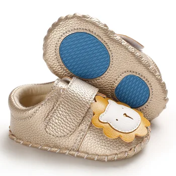 Handmade Baby Pantofi De Piele Drăguț Desen Animat Lion Copilul Pantofi Mocasini Greu De Cauciuc Unic Pantofi Prewalker Cârlig Buclă Prima Pietoni