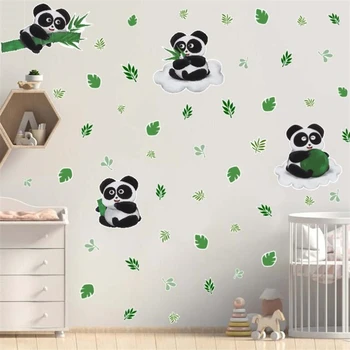 Minunat desen Animat panda autocolante de perete pentru camera copiilor camera de zi dormitor de decorare perete decor acasă ușa autocolante