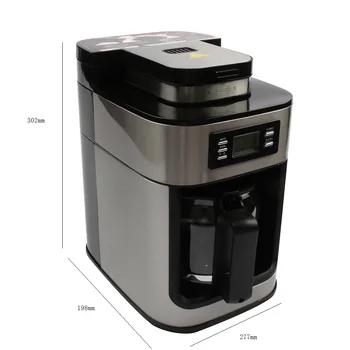 DMWD 1.2 L Electric, Mașină de Cafea American, Filtru de Cafea Automate de Cafea Rasnita Cu Oală Pentru Petrecerea de la Birou Afișaj Digital 220V
