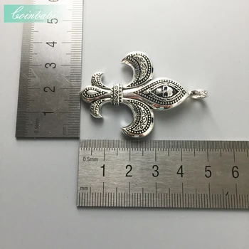 Pandantiv Craniu Bourbon lily Fleur-De-Lis Argint 925 Cadou Pentru Femei și Bărbați în Europa Stil de Moda se Potrivesc Pandantiv Colier de Link-ul