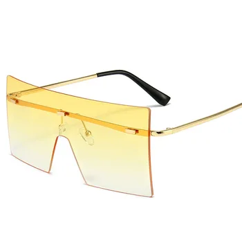 Supradimensionate fără ramă de ochelari de Soare Femei Bărbați Ochelari de Soare Ochelari de Nuante Brand de Lux Una Bucata ochelari de Soare gafas de sol