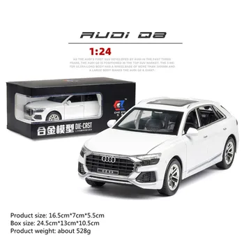De Simulare mare de 1:24 Audi Q8 SUV off-road Model de Vehicul Diecasts Vehicule de Jucărie Aliaj Model de Masina Cu Sunet de Lumină Trage Înapoi Copil Jucărie