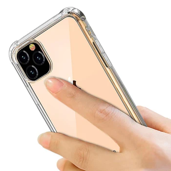 1000pcs Pernă de Aer Transparent Caz Pentru iPhone 12 Mini 11 Pro Max XS XR X 8 7 6 Plus SE Moale TPU Gel Silicon rezistent la Șocuri Acoperi