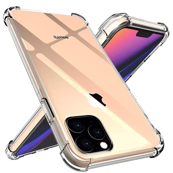 1000pcs Pernă de Aer Transparent Caz Pentru iPhone 12 Mini 11 Pro Max XS XR X 8 7 6 Plus SE Moale TPU Gel Silicon rezistent la Șocuri Acoperi