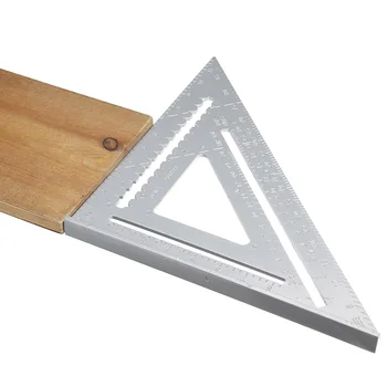 Unghi Rigla de 12 inch Imperial din Aliaj de Aluminiu Triunghiular de Măsurare Riglă de Lemn Viteză Pătrat, Triunghi Unghi Raportor