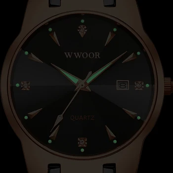 WWOOR Ceas Pentru Bărbați 2020 de Lux de Top Diamond Gold Mens Ceasuri de Moda din Oțel Inoxidabil Data de Cuarț Ceas de mână de Om kol saati erkek